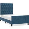 vidaXL Struttura letto senza materasso blu scuro 80x200 cm in velluto