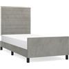 vidaXL Struttura letto senza materasso grigio chiaro 80x200 cm in velluto
