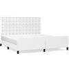 vidaXL Struttura letto con testiera bianca 160x200 cm in Pelle finta