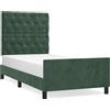 vidaXL Struttura letto senza materasso verde scuro 80x200 cm velluto