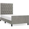 vidaXL Struttura letto senza materasso grigio chiaro 80x200 cm in velluto