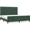vidaXL Struttura letto senza materasso verde scuro 160x200 cm velluto