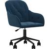 vidaXL Sedia da ufficio girevole in velluto blu