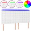 vidaXL Testiera LED bianca 160x5x118/128 cm in ecopelle