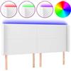vidaXL Testiera LED bianca 183x16x118/128 cm Pelle finta
