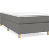 vidaXL Letto a molle con materasso grigio scuro 100x200 cm in tessuto