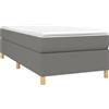vidaXL Letto a molle con materasso grigio scuro 90x190 cm in tessuto