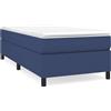 vidaXL Letto a molle con materasso blu 90x190 cm in tessuto