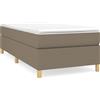 vidaXL Letto a molle con materasso Taupe 80x200 cm in tessuto