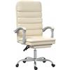 vidaXL Sedia da ufficio con funzione massaggio in Pelle finta crema