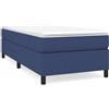 vidaXL Letto a molle con materasso blu 80x200 cm in tessuto