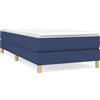 vidaXL Letto a molle con materasso blu 90x200 cm in tessuto