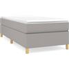 vidaXL Letto a molle con materasso grigio chiaro 90x200 cm in tessuto