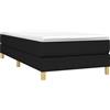 vidaXL Letto a molle con materasso nero 90x190 cm in tessuto