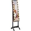 vidaXL Specchio a stelo con LED nero 34x37x146 cm