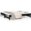 vidaXL Letto da giorno allungabile nero 2x(90x190) cm in legno di pino massiccio
