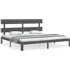 vidaXL Letto in legno massiccio con testiera grigio 200x200 cm