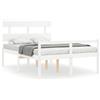 vidaXL Letto senior con testata in legno massiccio bianco