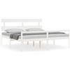 vidaXL Letto senior con testiera bianca super king size in legno massiccio