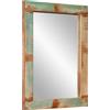 vidaXL Specchio 70x50 cm in legno massiccio antico e vetro