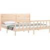 vidaXL Letto in legno massiccio con testiera