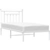 vidaXL Struttura letto con testiera in metallo bianco 80x200 cm