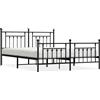vidaXL Letto in metallo senza materasso con pediera nero 180x200 cm
