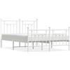 vidaXL Struttura letto con testiera e pediera in metallo bianco 140x190 cm