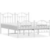 vidaXL Struttura letto con testiera e pediera in metallo bianco 140x190 cm