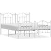 vidaXL Struttura letto con testiera e pediera in metallo bianco 150x200 cm