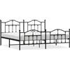 vidaXL Struttura letto con testiera e pediera in metallo nero 193x203 cm