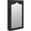 vidaXL Armadio per gioielli con specchio a parete nero 37,5x10x67 cm