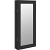 vidaXL Armadio per gioielli con specchio da parete nero 30x8,5x67 cm