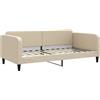 vidaXL Letto da giorno crema 100x200 cm tessuto