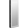 vidaXL Armadio portagioie a specchio con illuminazione LED a parete nero