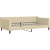 vidaXL Letto da giorno crema 100x200 cm tessuto