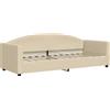 vidaXL Letto da giorno crema 80x200 cm in tessuto