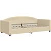 vidaXL Letto da giorno crema 90x200 cm in tessuto