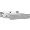 vidaXL Giroletto con testiera e pediera grigio cemento 180x200 cm