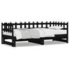 vidaXL Letto da giorno allungabile nero 2x(80x200) cm in legno di pino massiccio
