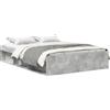 vidaXL Struttura letto grigio cemento 120x190 cm