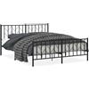 vidaXL Letto in metallo senza materasso con pediera nero 160x200 cm