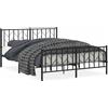 vidaXL Struttura letto con testiera e pediera in metallo nero 150x200 cm