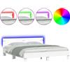 vidaXL Giroletto con testiera e illuminazione a LED bianco 200x200 cm