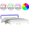 vidaXL Giroletto con testiera e illuminazione a LED bianco 180x200 cm