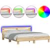 vidaXL Giroletto con testiera e illuminazione a LED Rovere Sonoma