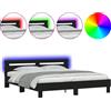 vidaXL Giroletto con testiera e illuminazione a LED nero 200x200 cm