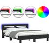 vidaXL Struttura letto con LED senza materasso nero 150x200 cm