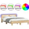 vidaXL Giroletto con testiera Illuminazione LED Rovere Sonoma 150x200cm