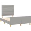 DKD HOME DECOR Giroletto con testiera in tessuto grigio chiaro 120x190 cm